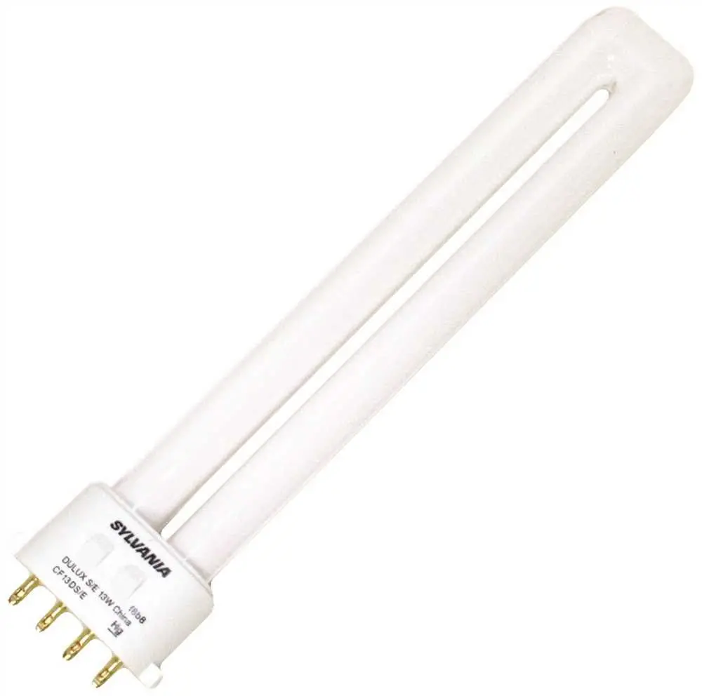 Sylvania Dulux&Reg; S-E Pl Type Compact Fluorescent Lamp, S (T4), 13 Watt, 3000K, 82 Cri, 2Gx7 1