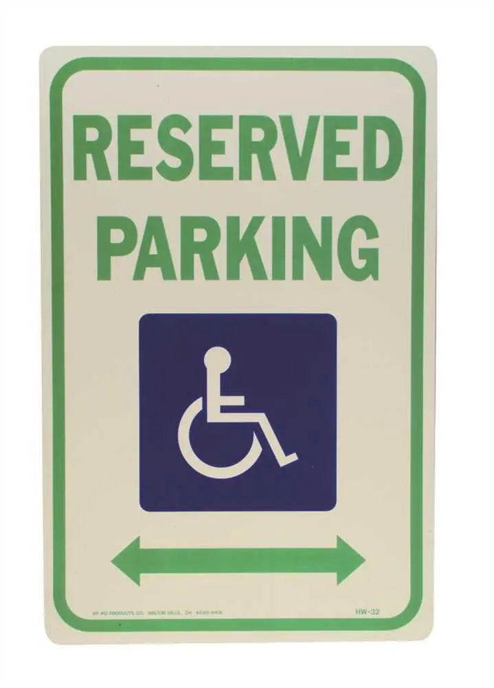Aluminum Reserved Handicap Parking 12" X 18" 1