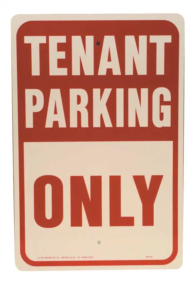 Tenant Parking Only 12" X 18" Aluminum Street Sign 1