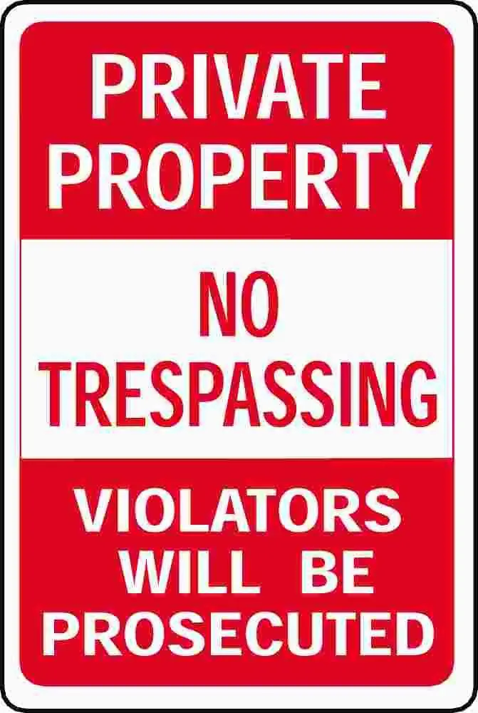 Aluminum Private Property Sign 12" X 18" 1