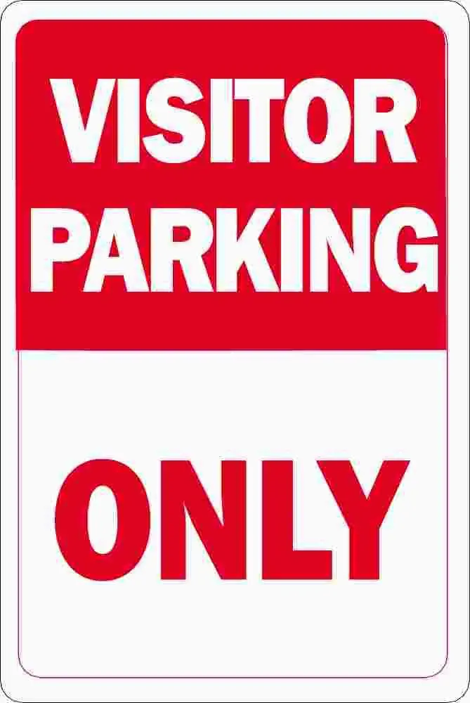 Visitor Parking Only 12" X 18" Aluminum Street Sign 1
