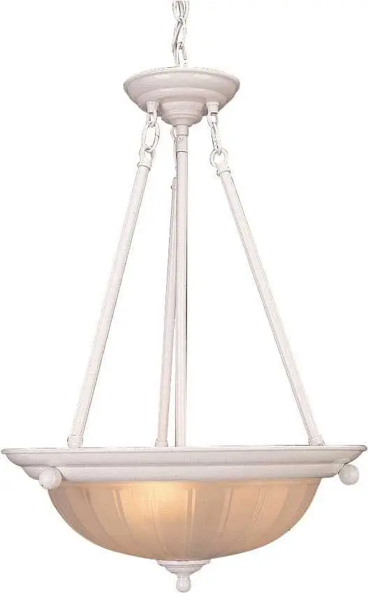 Decorative Chandelier Ceiling Fixture, Maximum Three 100 Watt Incandescent Medium Base Bulbs, 15-1-2 In., White 1