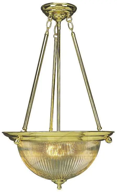 Chandelier Ceiling Fixture With Clear Ribbed Glass, Maximum Three 100 Watt Incandescent Medium Base Bulbs, 15-1-2 In., White 1