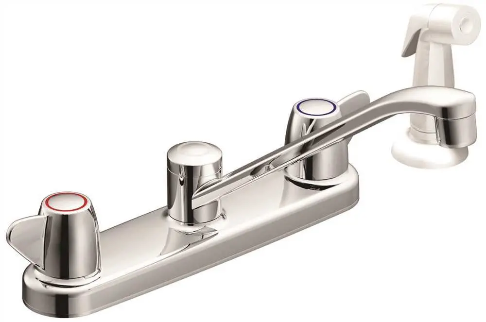 Cleveland Faucet Group Cornerstone 2 Handle Kitchen Faucet With Spray, Chrome, Lead Free 1