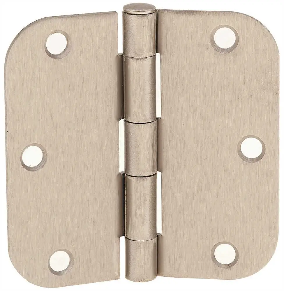 Anvil Mark Butt Hinges, 5-8 In. Radius Corner, 3-1-2 In., Satin Nickel, 2 Per Pack 1