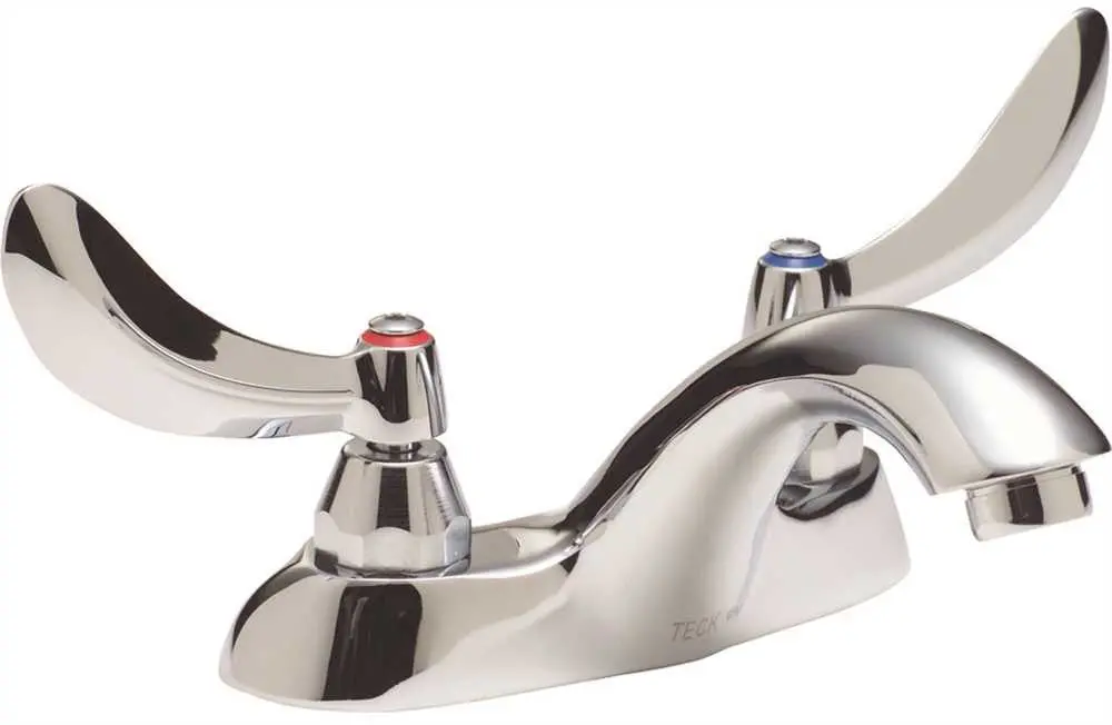 Delta "Teck" Centerset Bathroom Faucet Hd Cast Brass Lead Free With Wrist Blade Handles 1