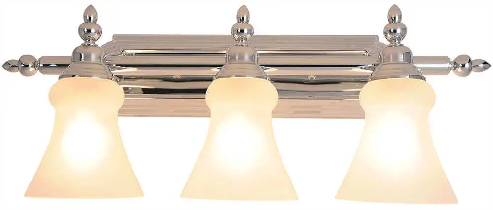 Decorative Vanity Fixture, Maximum Three 100 Watt Incandescent Medium Base Bulbs, 24-3-4 In., Polished Chrome 1
