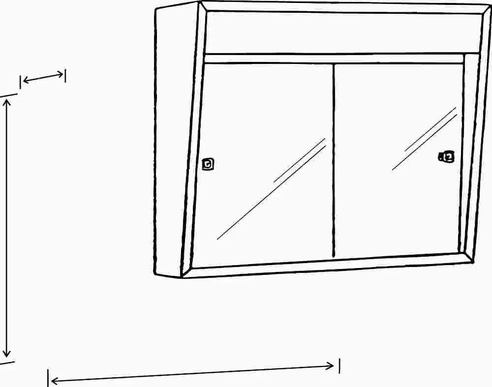Medicine Cabinet With Sliding Doors, 2 Lights, 24 In. X 7-3-4 In. X 20 In. 1