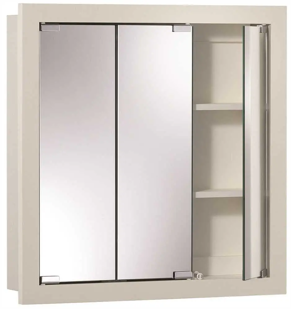Medicine Cabinet Triview White Wood Surface 24 In. X 24 In. X 4-3-4 In. 1
