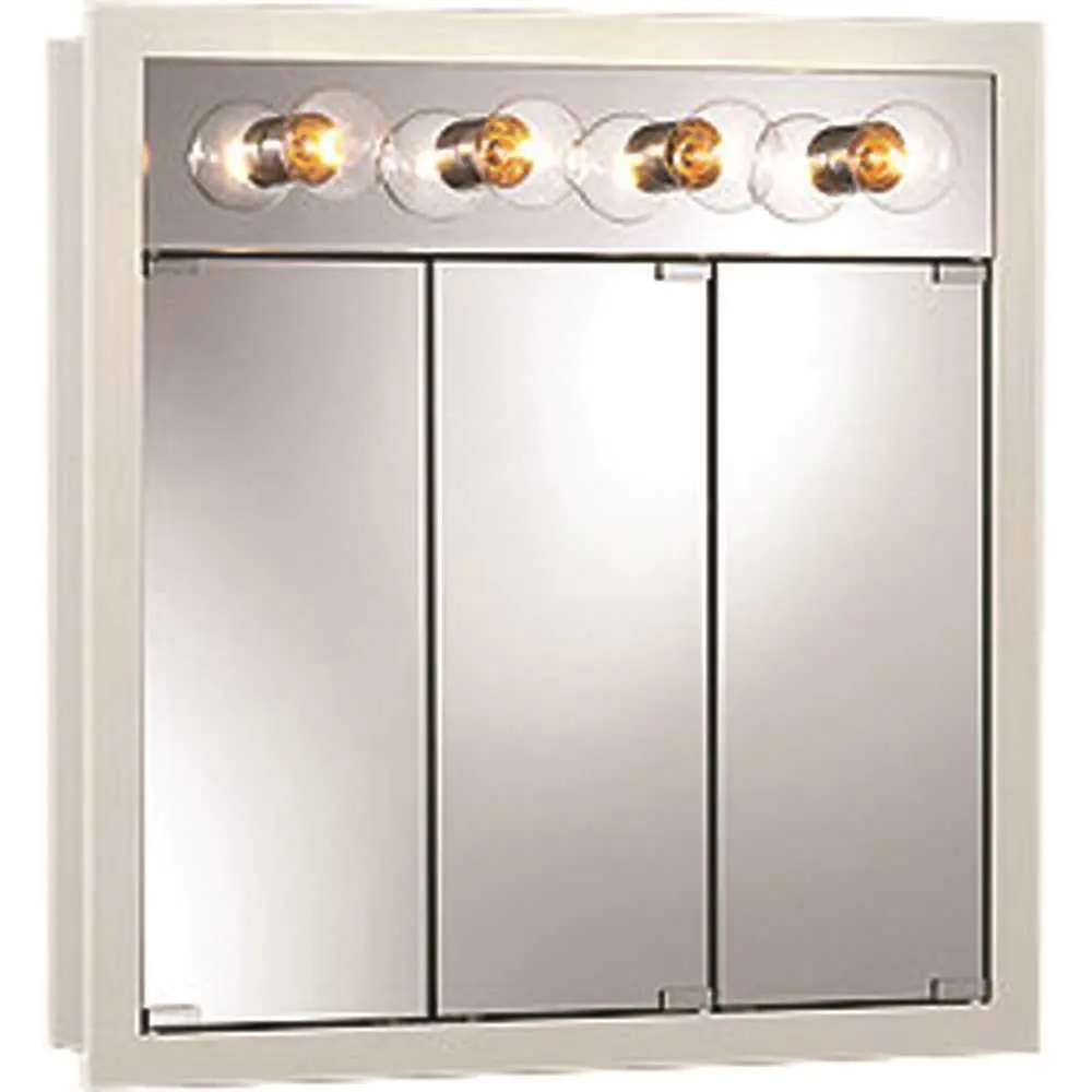 Triview Medicine Cabinet 30 In. X 30 In. White Lighted 1
