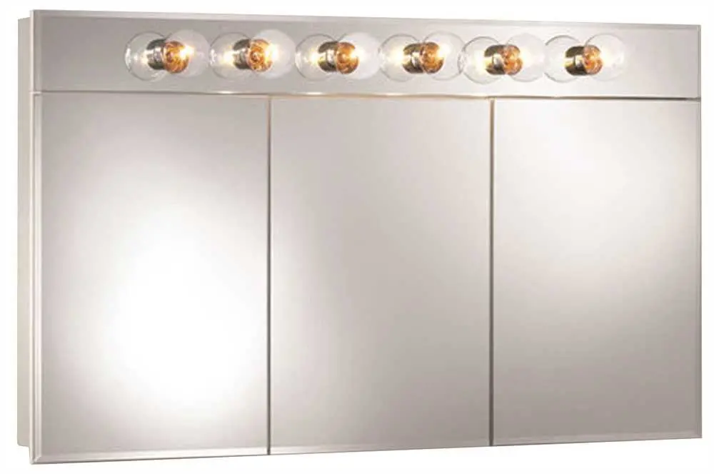 Triview Medicine Cabinet 48 In. X 28 In. White Lighted 1