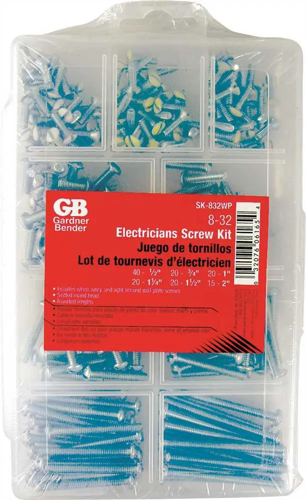 Electrical Screw Kit 6-32, Flat Head Wall Plate Screws, 160 Pieces 1
