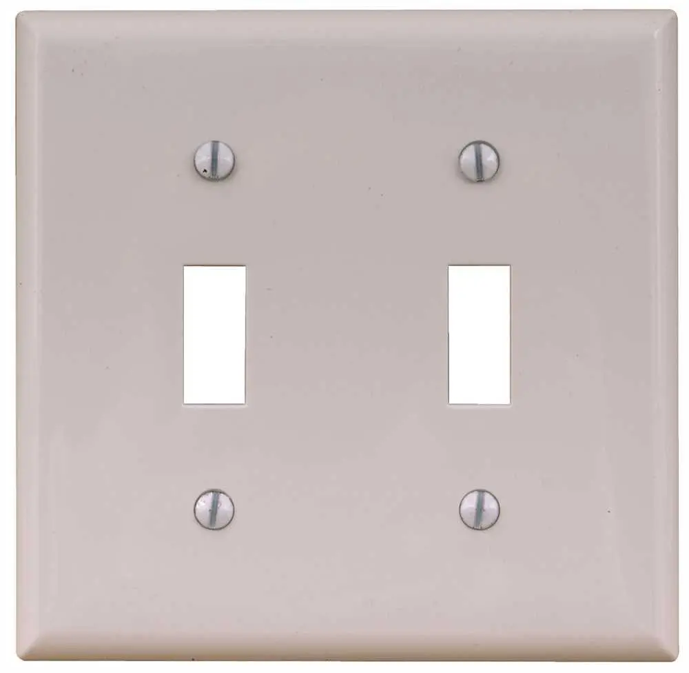 Plastic 2 Toggle Wallplate White 1