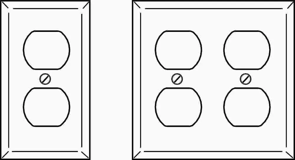 Duplex Receptacle Wallplate, Plastic, White 1