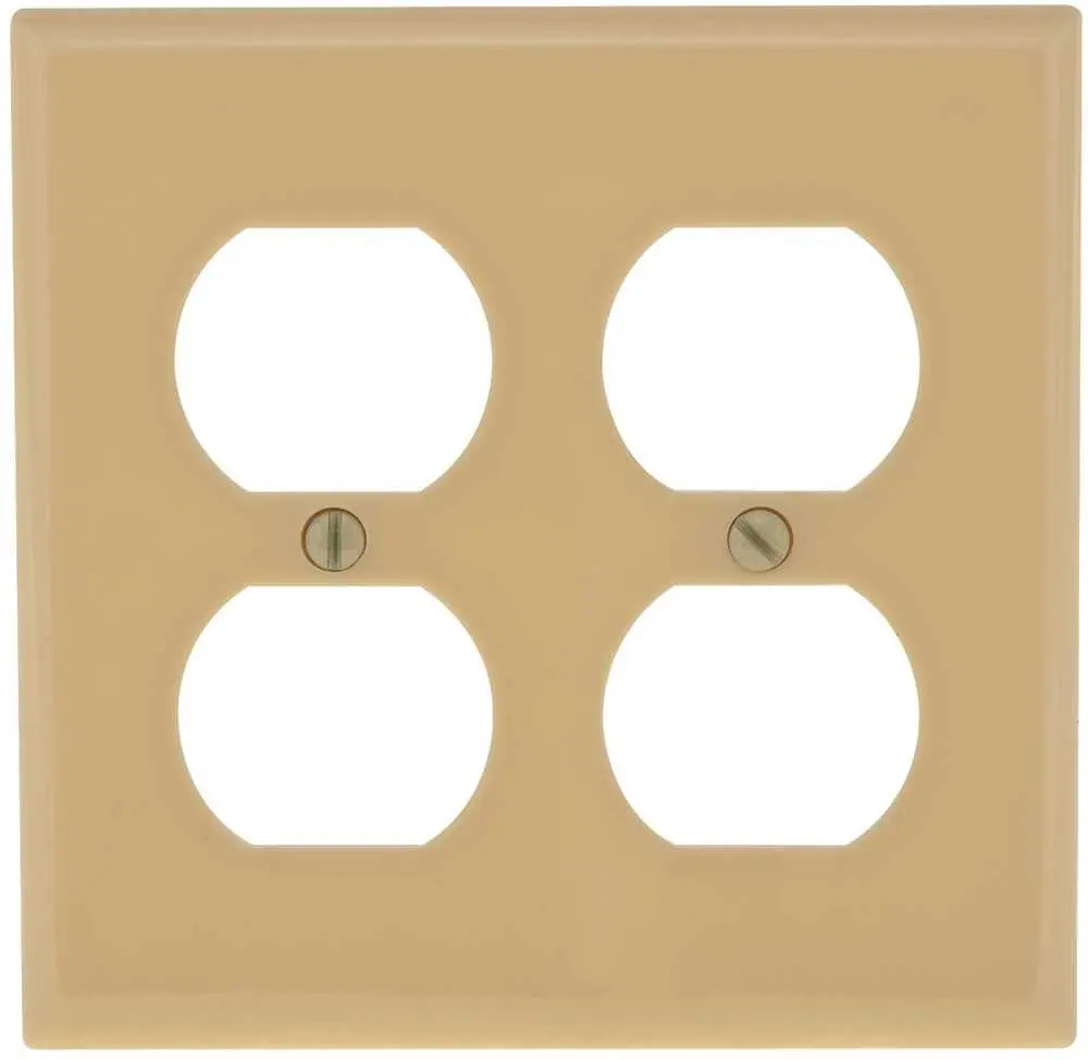 Duplex Wallplate 2 Gang Ivory 1