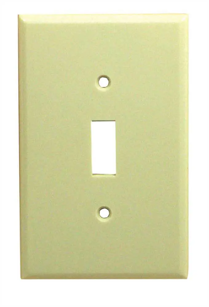 Plastic Single Gang Toggle Wallplate Ivory 1