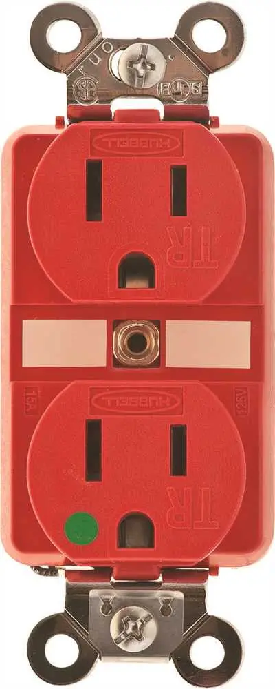 Hospital Grade Tamper-Resistant 15 Amp Receptacle Red 1