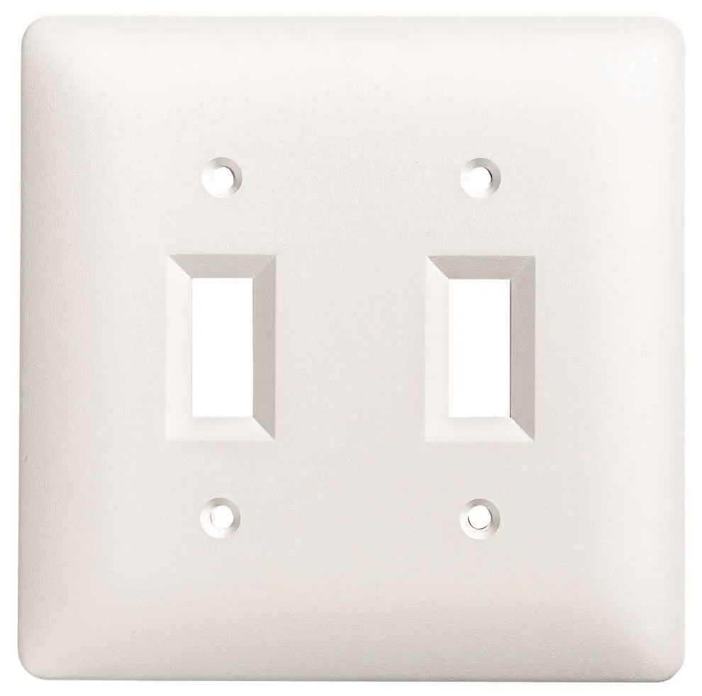Masque 2 Gang Toggle Switch Wallplate White 1