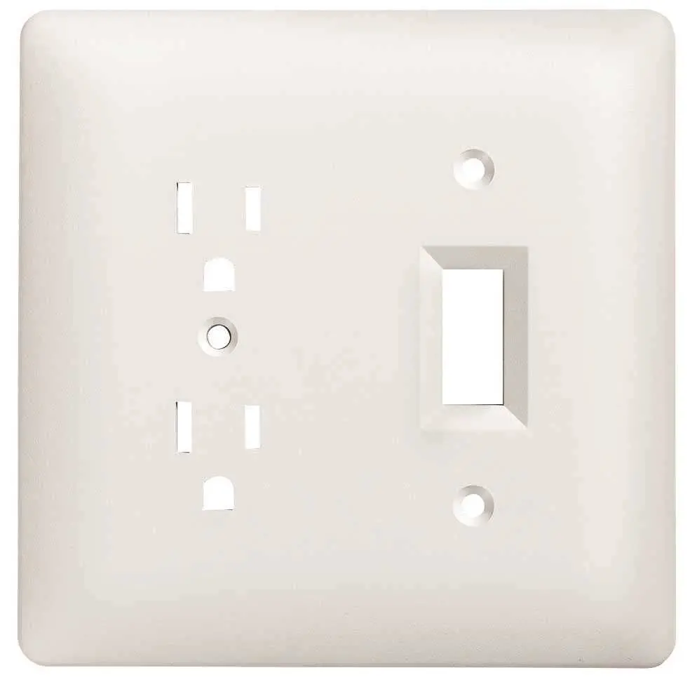 Masque Duplex And Toggle Wallplate 2 Gang White 1