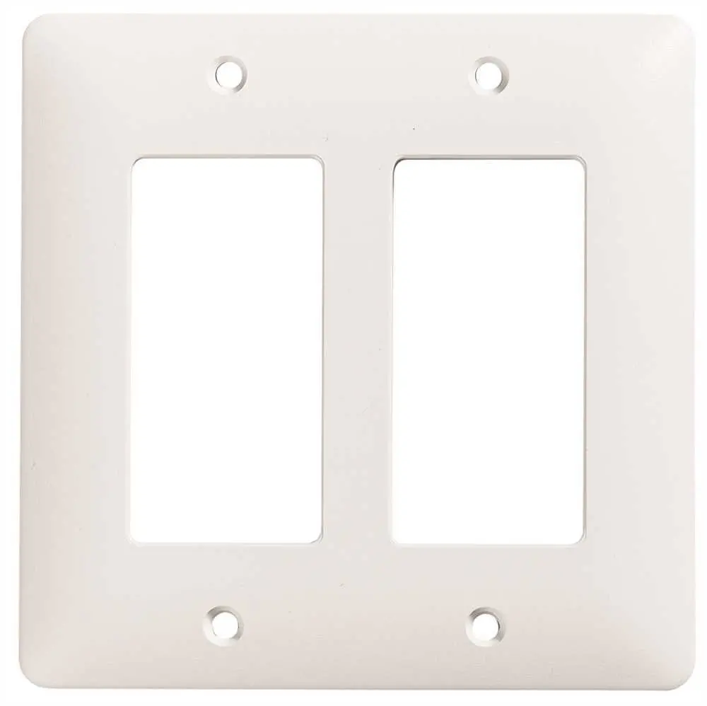 Masque 2 Gang Toggle Decorator Wallplate White 1