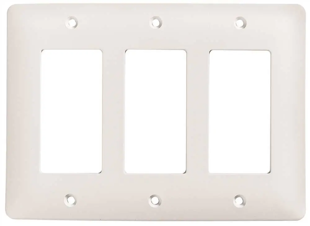 Masque 3 Gang Toggle Decorator Wallplate White 1
