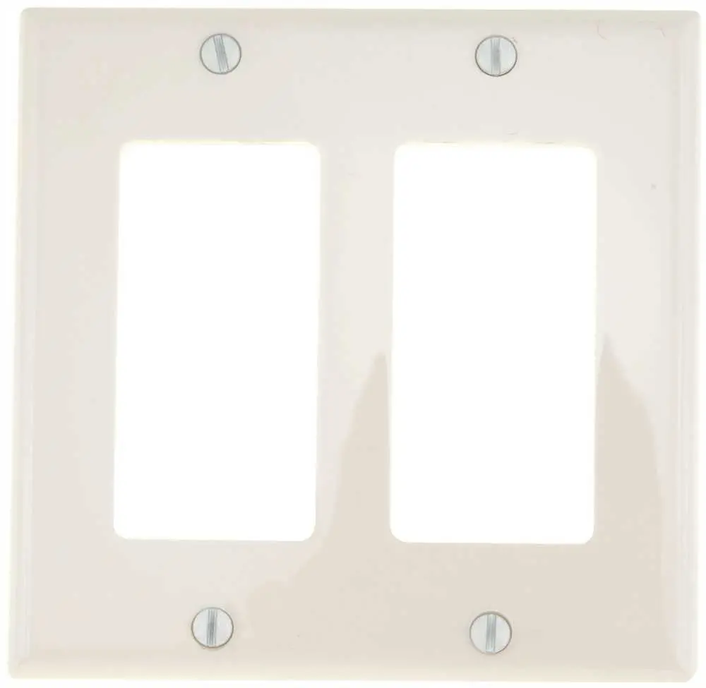 Deco 2 Gang Wall Plate White 1