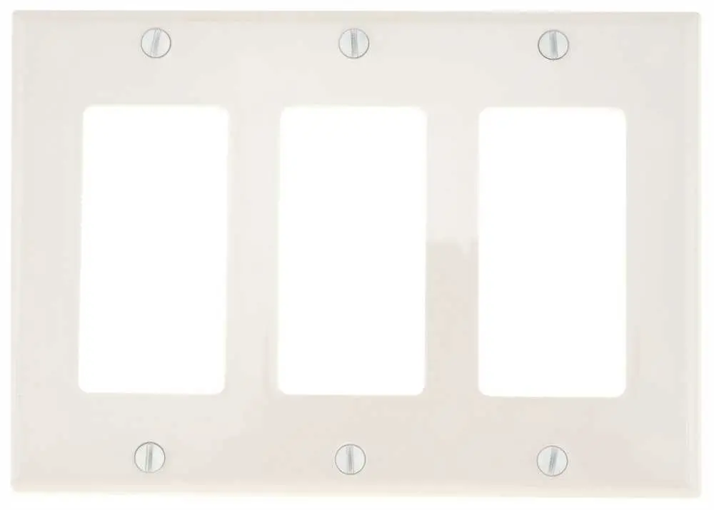 Deco 3 Gang Wall Plate White 1