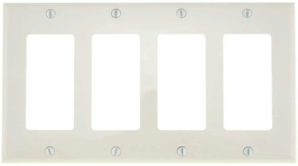 Deco 4 Gang Wall Plate White 1