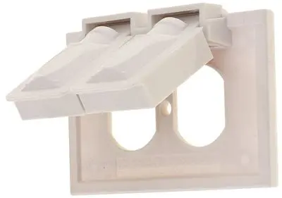 Weatherproof Duplex Cover Horizontal Whitte 1