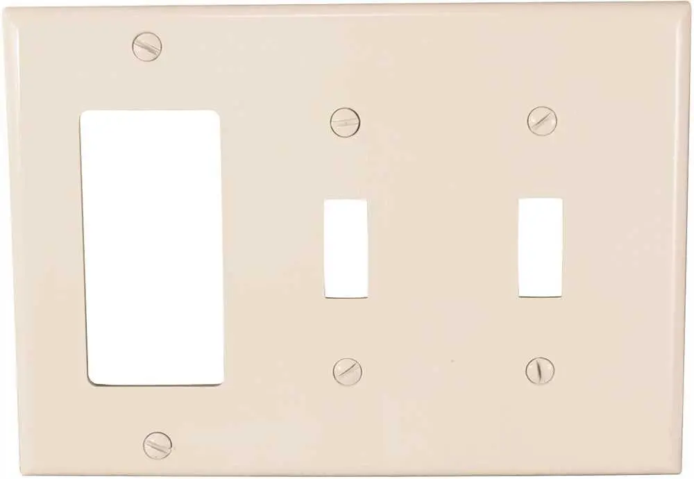 Three Gang Combination Switch And Decorator Wallplate 1