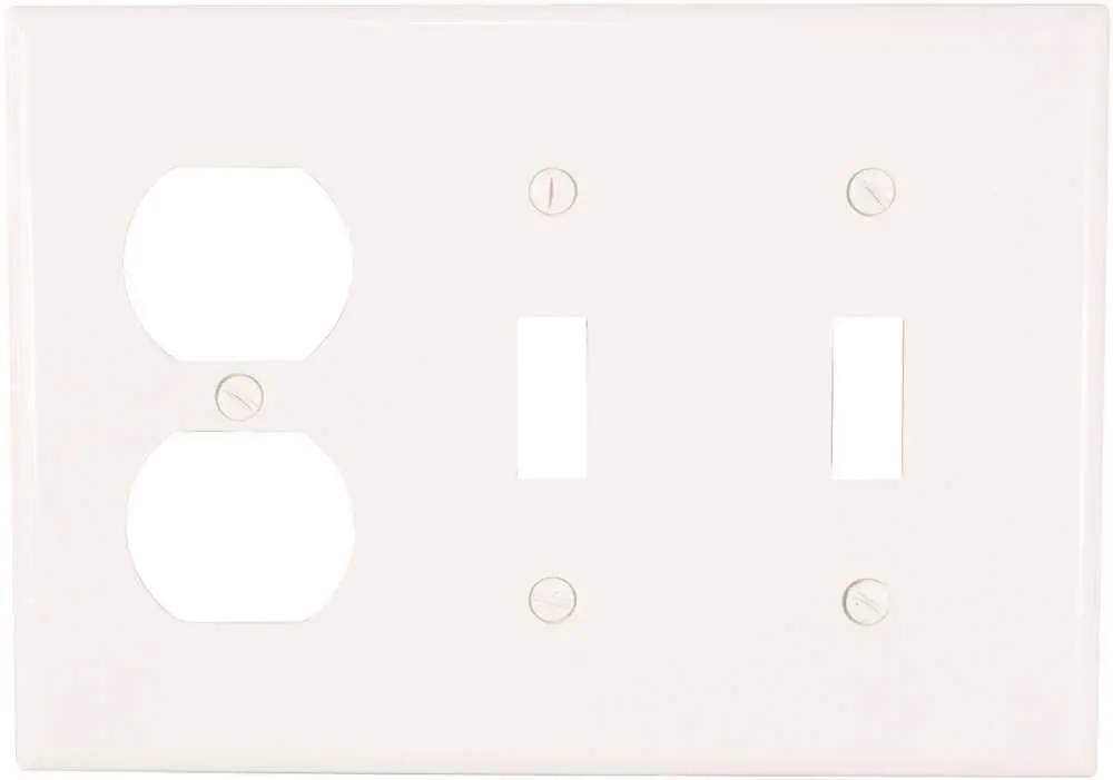Three Gang Combination Switch And Duplex Outlet Wallplate 1