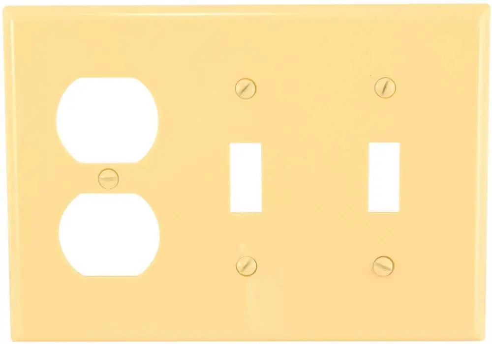 Three Gang Combination Switch And Duplex Outlet Wallplate 1