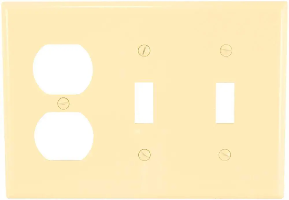 Three Gang Combination Switch And Duplex Outlet Wallplate 1