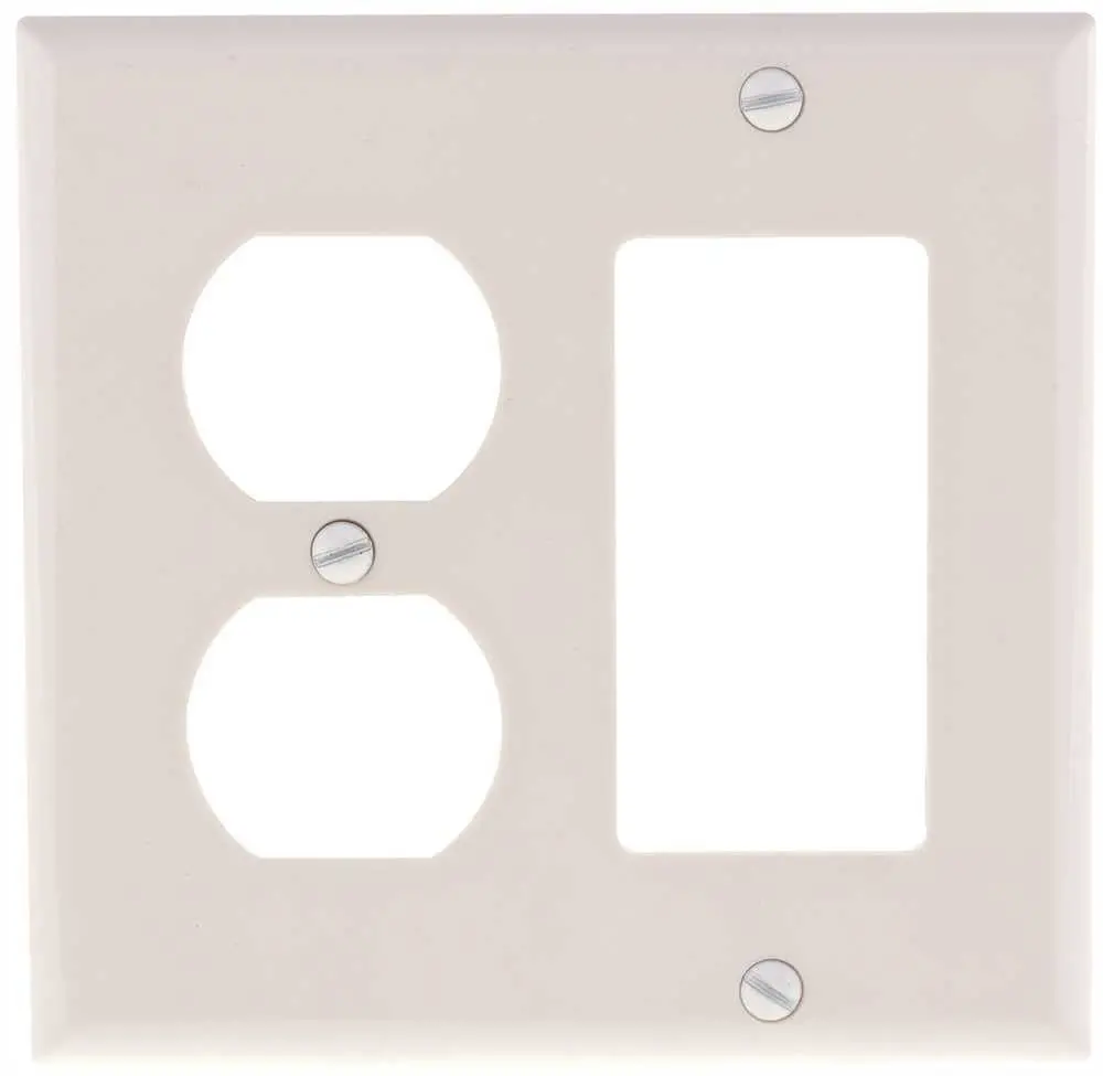 Combination Duplex Outlet And Decorator Wallplate White 1