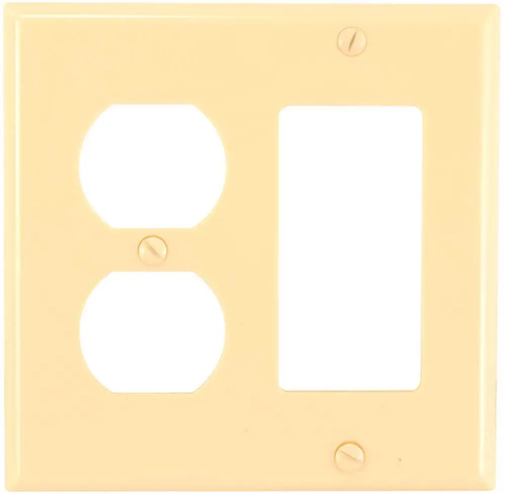 Combination Duplex Outlet And Decorator Wallplate Ivory 1