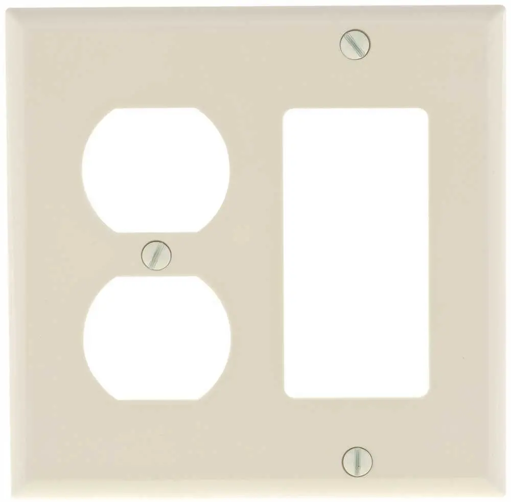 Combination Duplex Outlet And Decorator Wallplate Almond 1