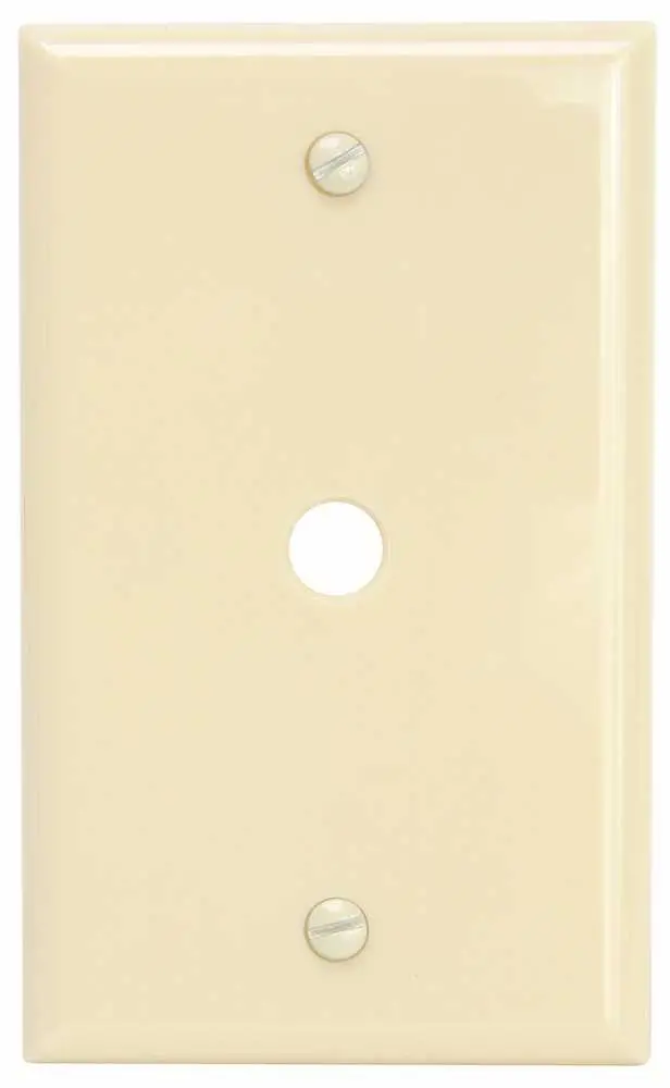 Preferred Industries&Reg; 1-Gang Telephone And Coaxial Cable Wall Plate, Ivory 1