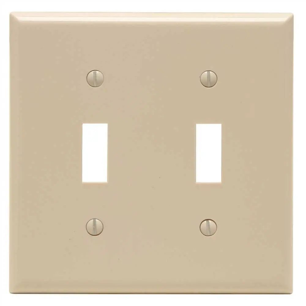 Switch Wallplate 2 Gang Almond 1