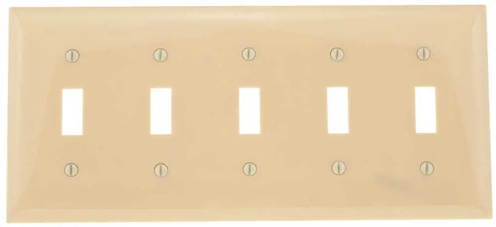 Switch 5 Gang Wallplate Ivory 1