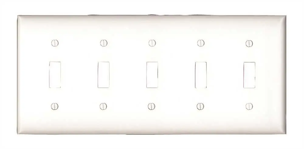 5 Gang Switch Wallplate White 1