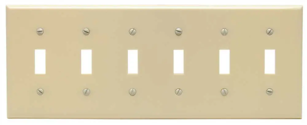 Switch 6 Gang Wallplate Ivory 1