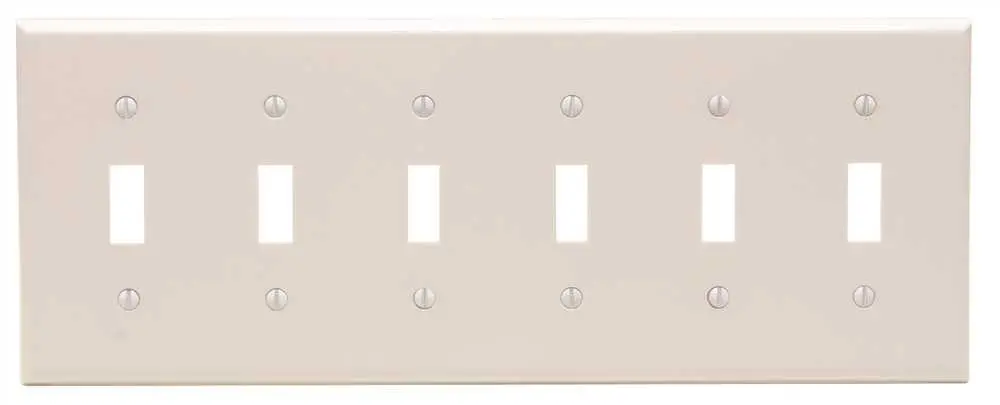 Switch 6 Gang Wallplate White 1