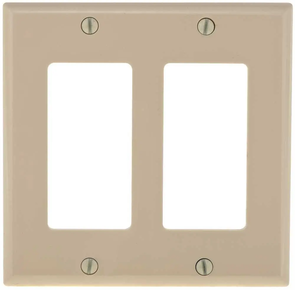 Deco 2 Gang Wall Plate Almond 1