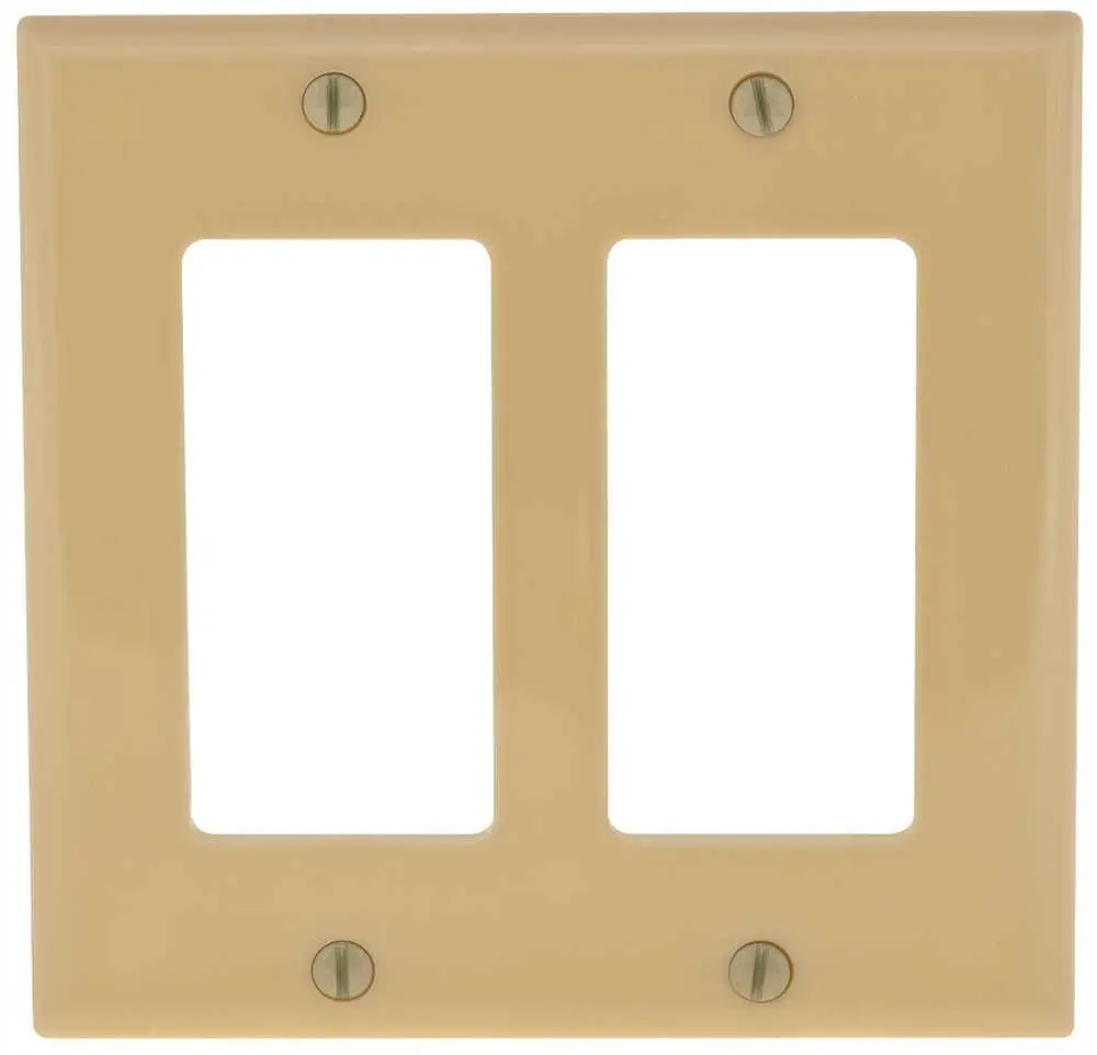 Deco 2 Gang Wall Plate Ivory 1