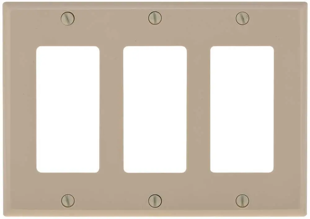 Deco 3 Gang Wall Plate Almond 1