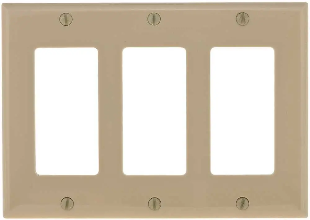 Deco 3 Gang Wall Plate Ivory 1