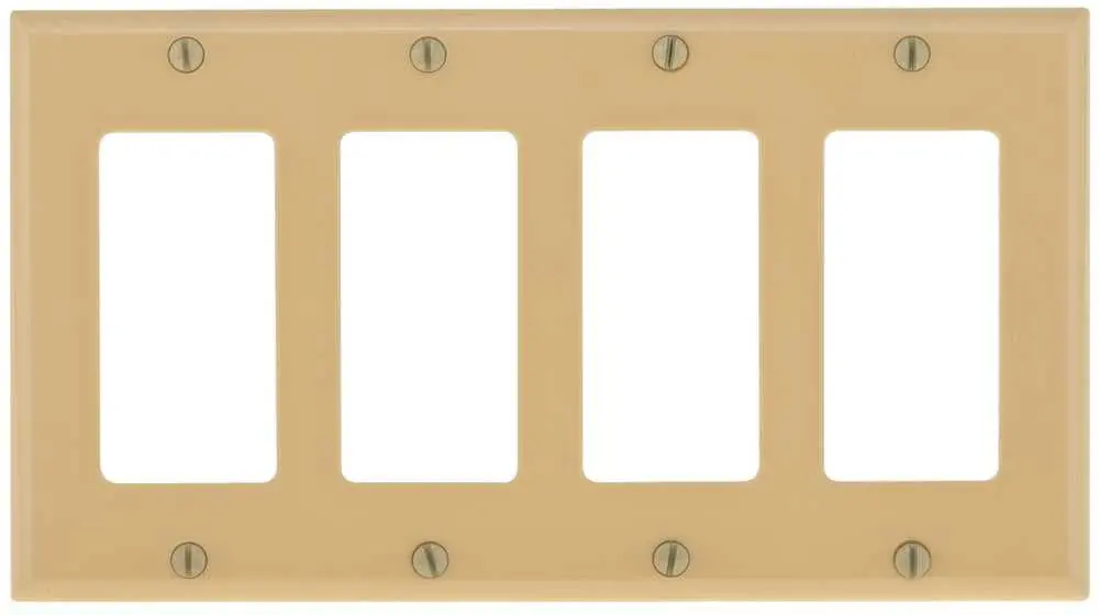 Deco 4 Gang Wall Plate Almond 1