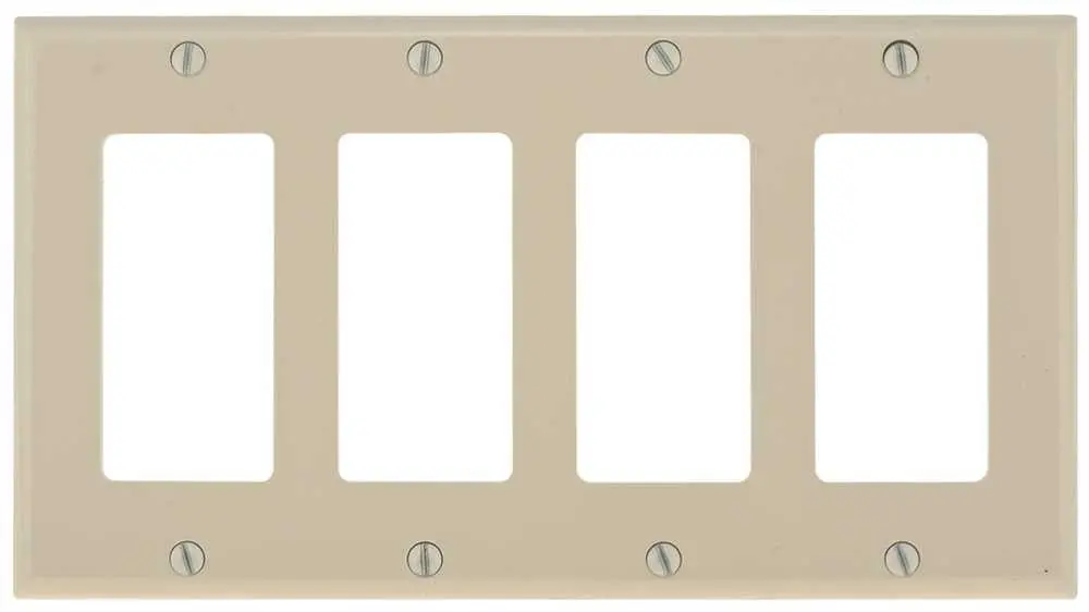 Deco 4 Gang Wall Plate Ivory 1