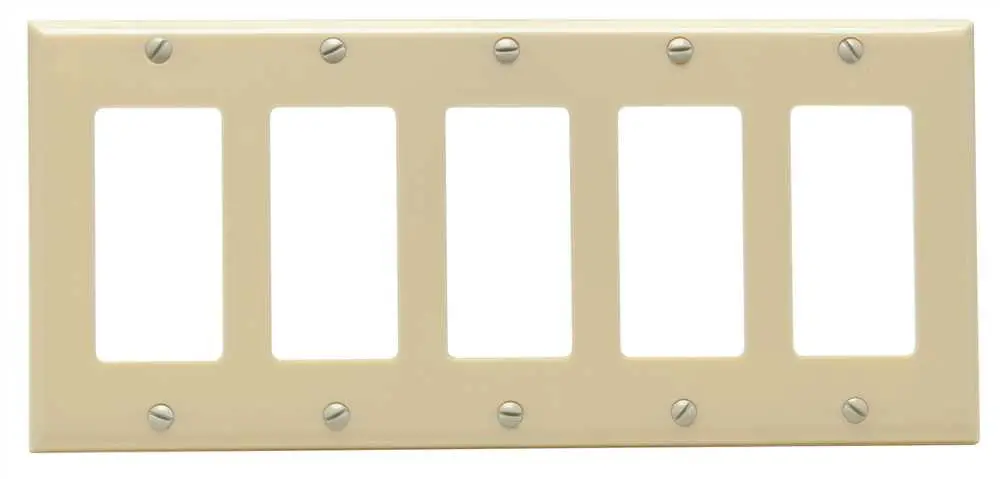 Deco 5 Gang Wall Plate Ivory 1