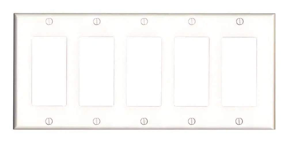 Deco 5 Gang Wall Plate White 1